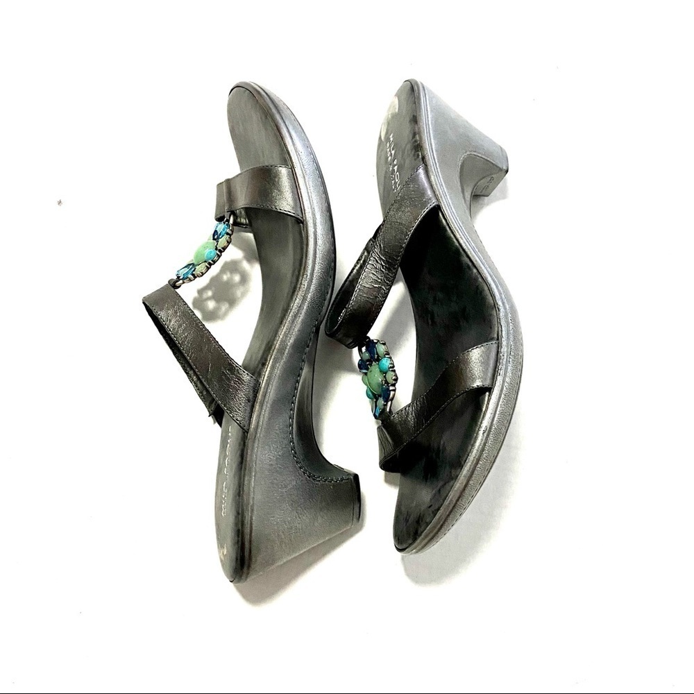 Mila Paoli Italian Leather Slip-on Sandals 10 Business Casual Versatile Career - Picture 7 of 13